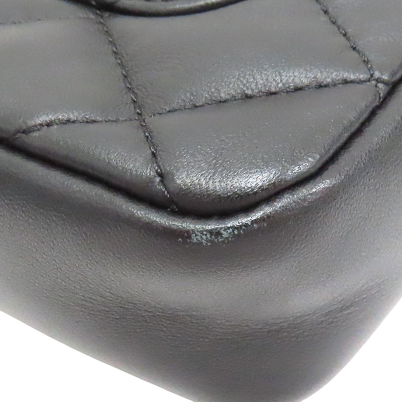 黑色 羊皮 Mini coco 鍊帶 肩背包 金扣 AS3456-10