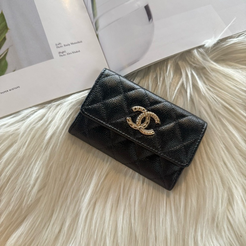 CHANEL 立體菱格雙C單層卡包-0