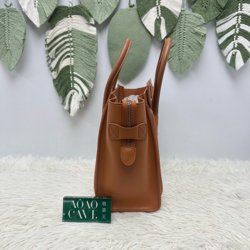 CELINE 焦糖色 真皮笑臉包 Micro Size手提包-2