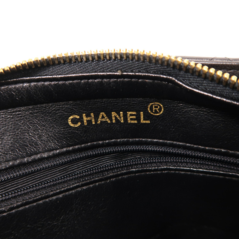 CHANEL 羊皮皮革Vintage Chain Shoulder金扣鏈帶肩背袋-5