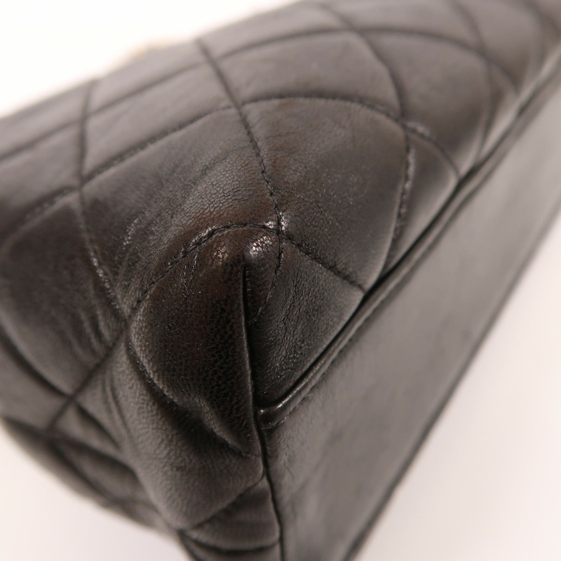 CHANEL 羊皮皮革Vintage Chain Shoulder金扣鏈帶肩背袋-9