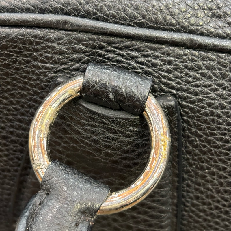 PRADA BL0310 黑色荔枝皮 銀色LOGO 編織把 拉鍊 手提包保齡球包波士頓包-37