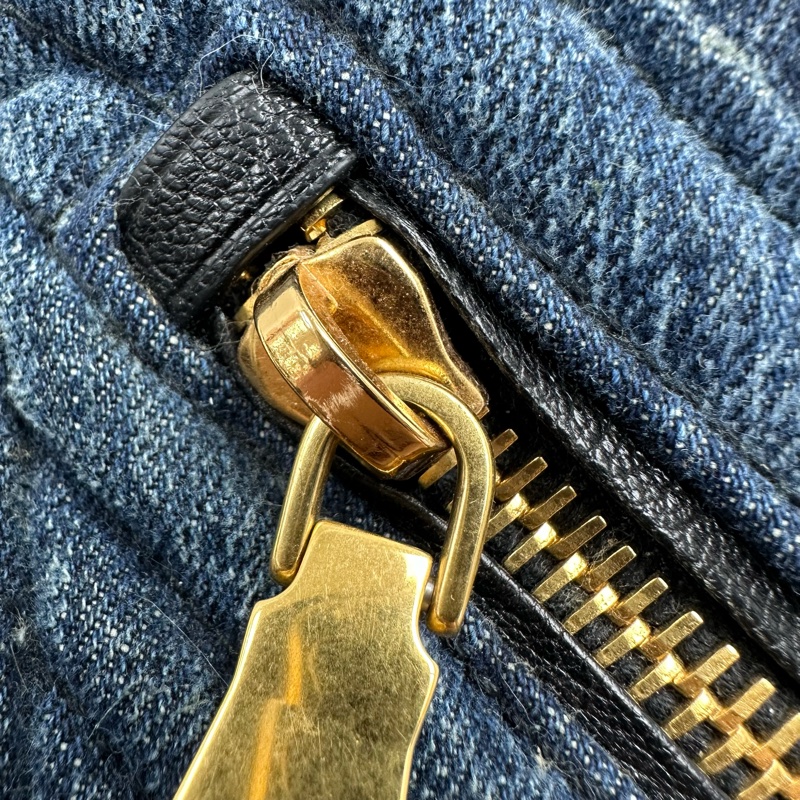 MIUMIU Biker Denim 牛仔藍色金扣Tote Bag 手提包-18