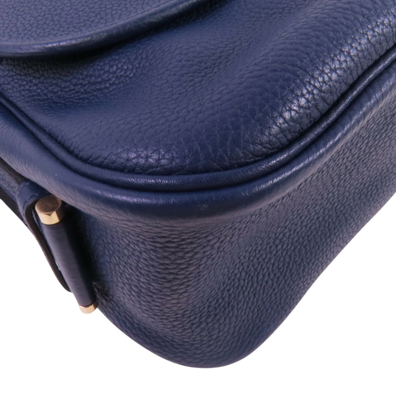 HERMES Clemence皮革Bourlingue Bag金扣肩背袋-10