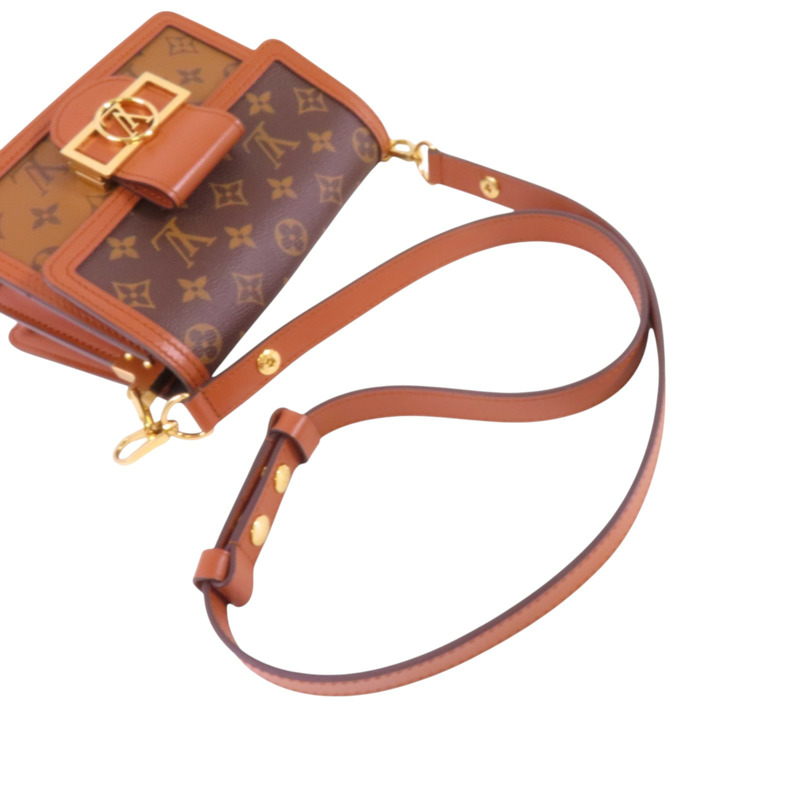 LOUIS VUITTON Monogram Reverse Mini Dauphine金扣肩背袋-7