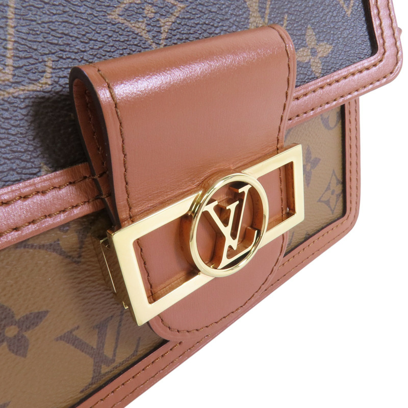 LOUIS VUITTON Monogram Reverse Mini Dauphine金扣肩背袋-8