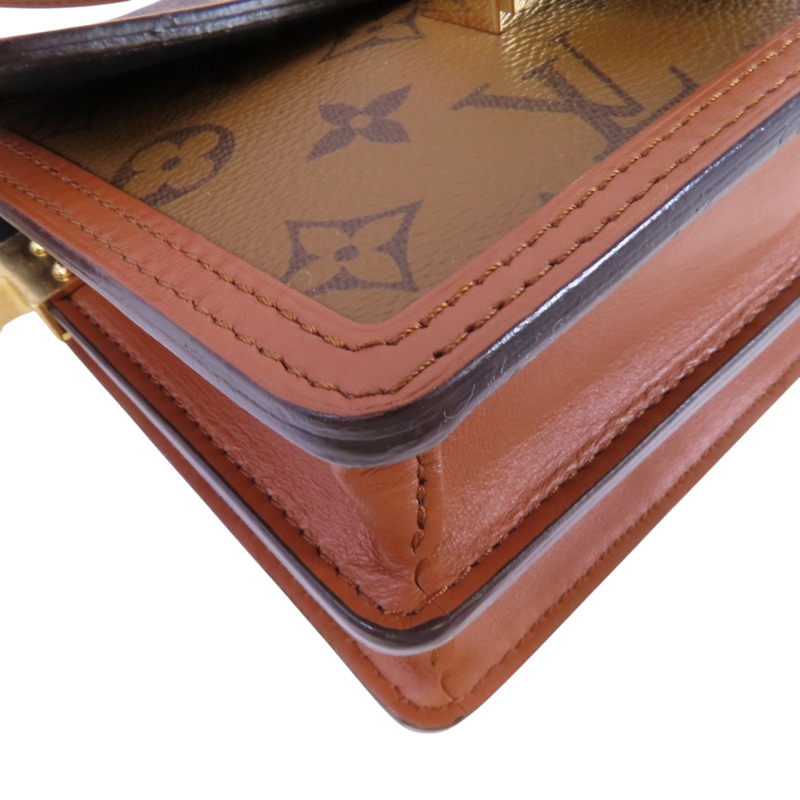 LOUIS VUITTON Monogram Reverse Mini Dauphine金扣肩背袋-10