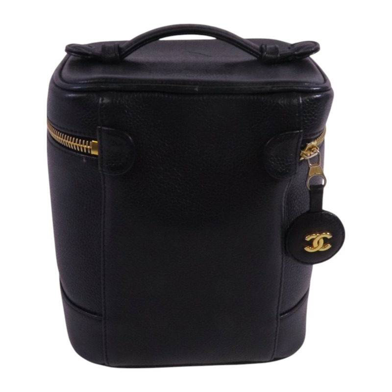 CHANEL 牛皮皮革Vintage Vanity金扣手挽袋-1