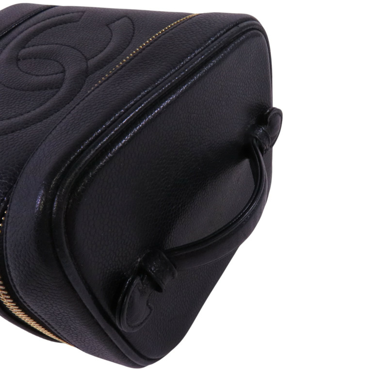 CHANEL 牛皮皮革Vintage Vanity金扣手挽袋-7