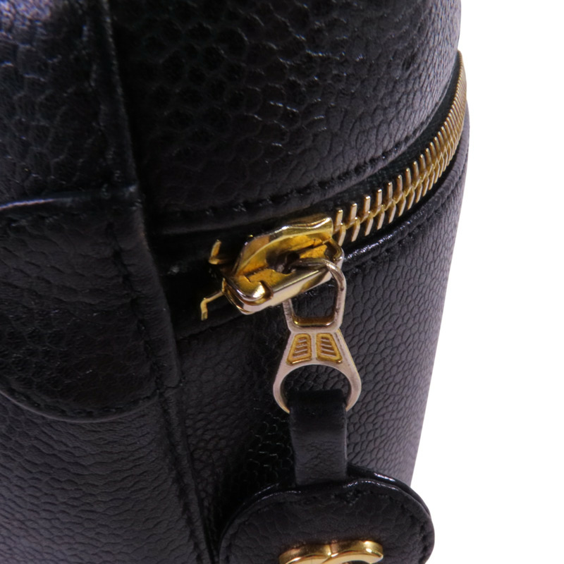 CHANEL 牛皮皮革Vintage Vanity金扣手挽袋-14