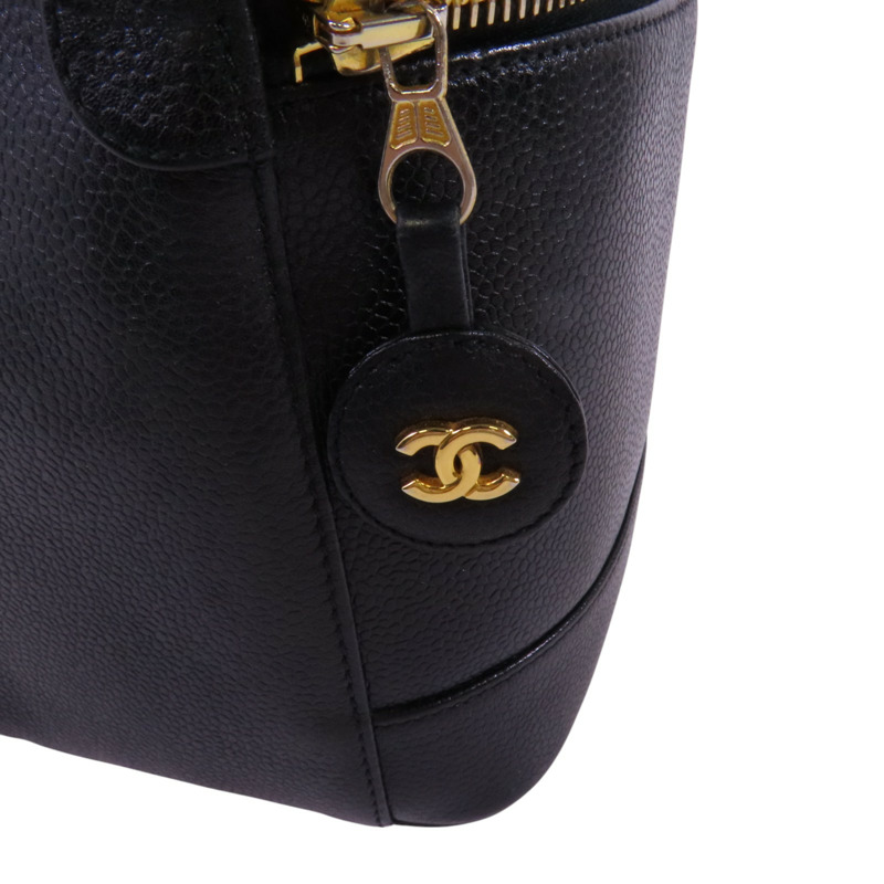 CHANEL 牛皮皮革Vintage Vanity金扣手挽袋-15