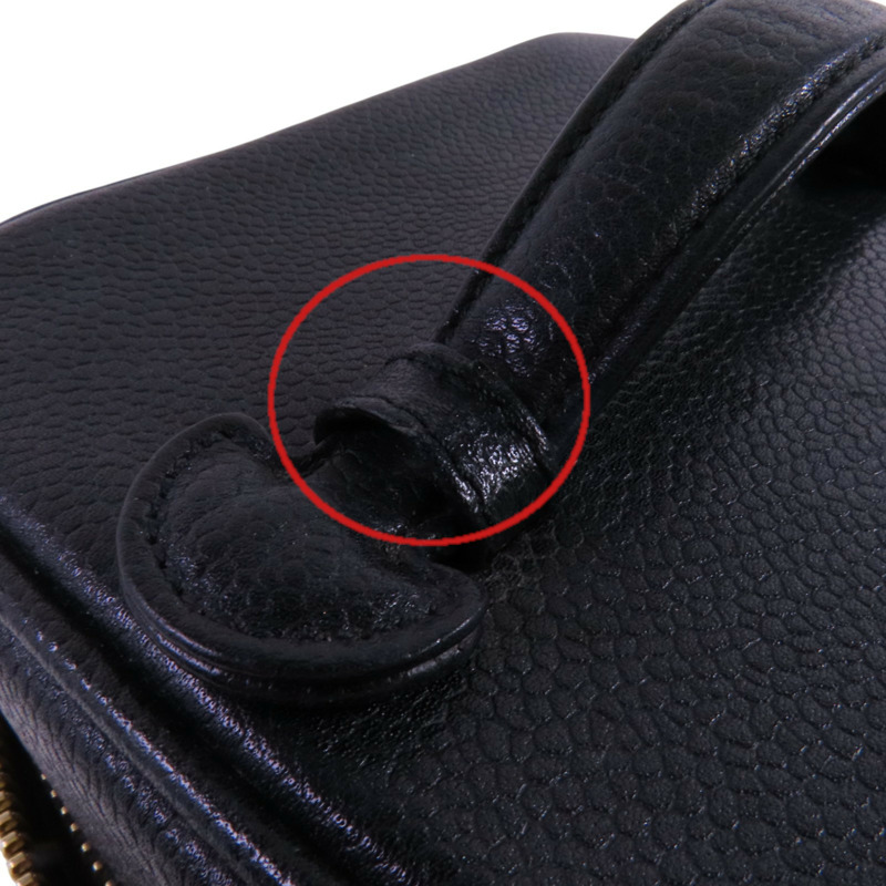 CHANEL 牛皮皮革Vintage Vanity金扣手挽袋-19