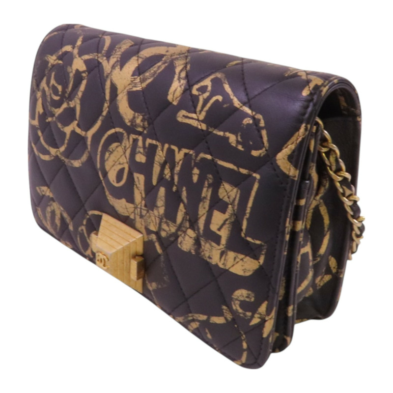 CHANEL 牛皮皮革WOC Wallet On Chain金扣鏈帶肩背袋-2