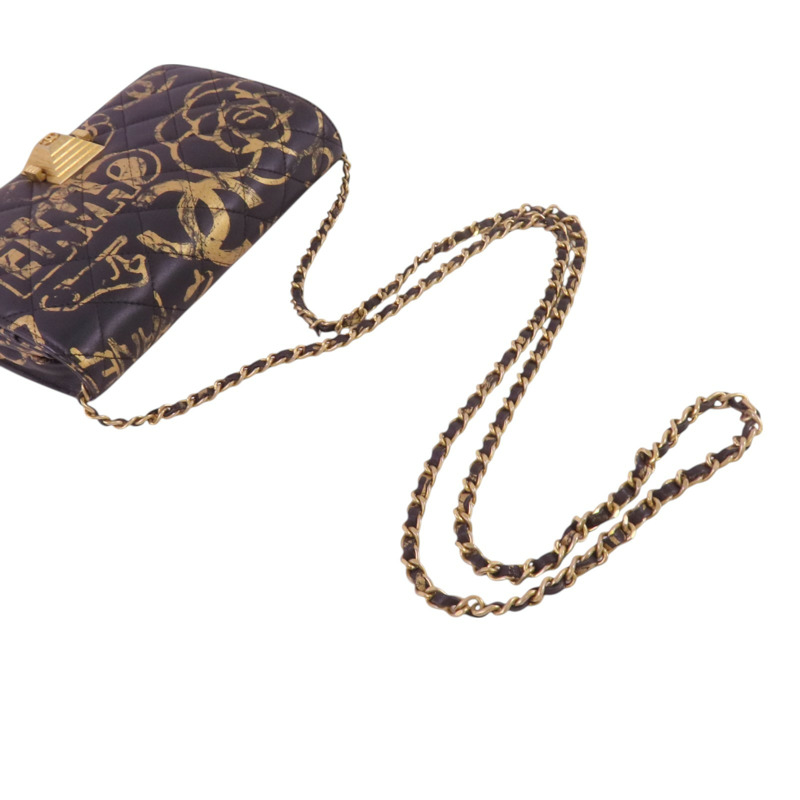 CHANEL 牛皮皮革WOC Wallet On Chain金扣鏈帶肩背袋-7