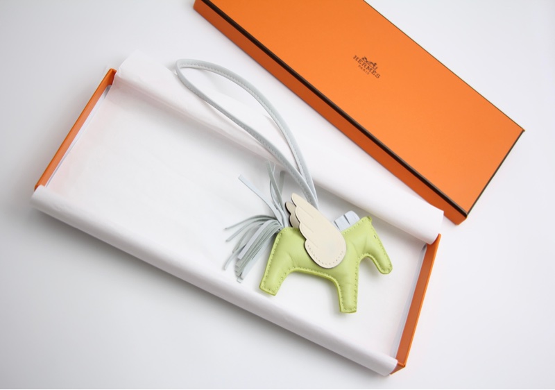 HERMÈS RODEO PEGASE PM BAG CHARM IN JAUNE BOURGEON, BLUE BRUME & NATA-1