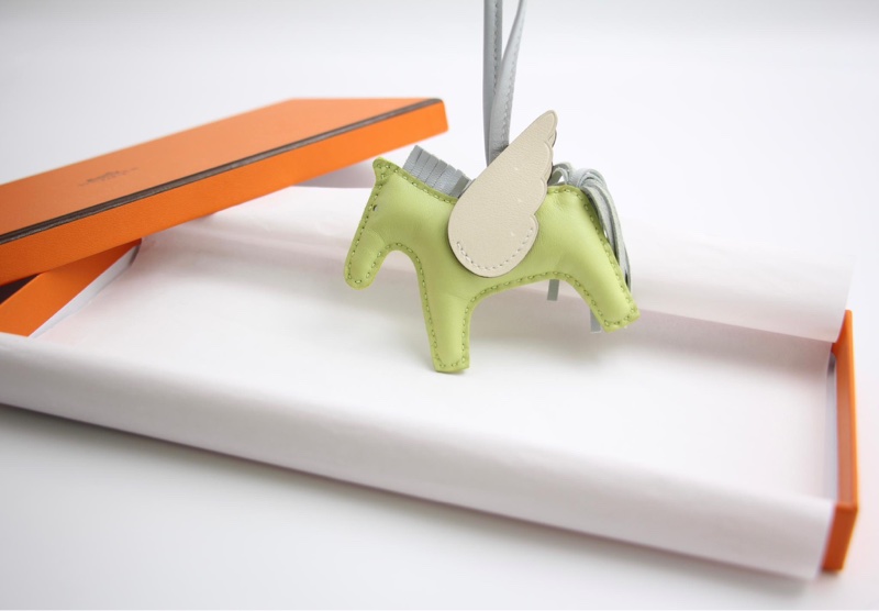 HERMÈS RODEO PEGASE PM BAG CHARM IN JAUNE BOURGEON, BLUE BRUME & NATA-3