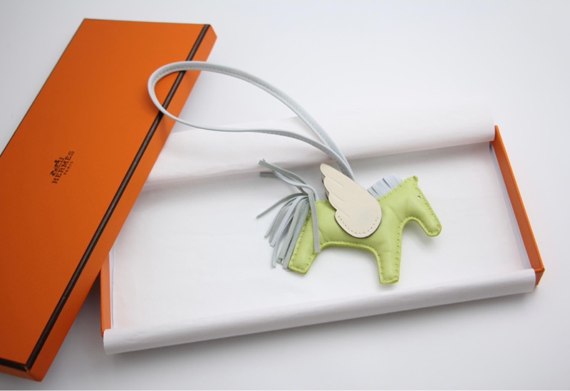 HERMÈS RODEO PEGASE PM BAG CHARM IN JAUNE BOURGEON, BLUE BRUME & NATA-4