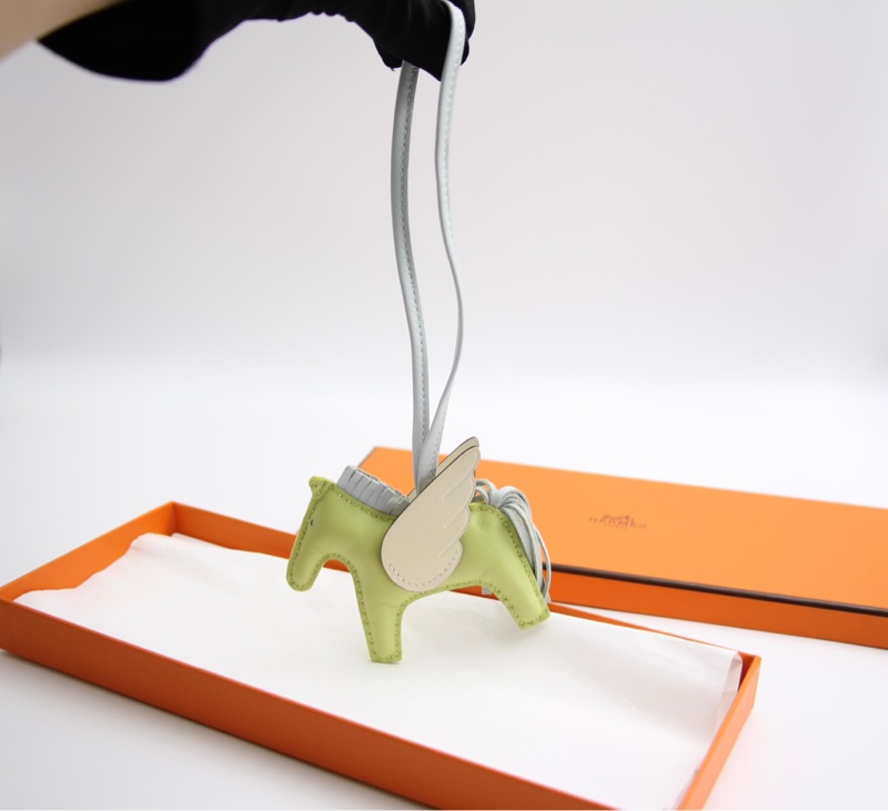 HERMÈS RODEO PEGASE PM BAG CHARM IN JAUNE BOURGEON, BLUE BRUME & NATA-6