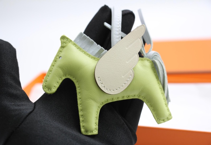 HERMÈS RODEO PEGASE PM BAG CHARM IN JAUNE BOURGEON, BLUE BRUME & NATA-9