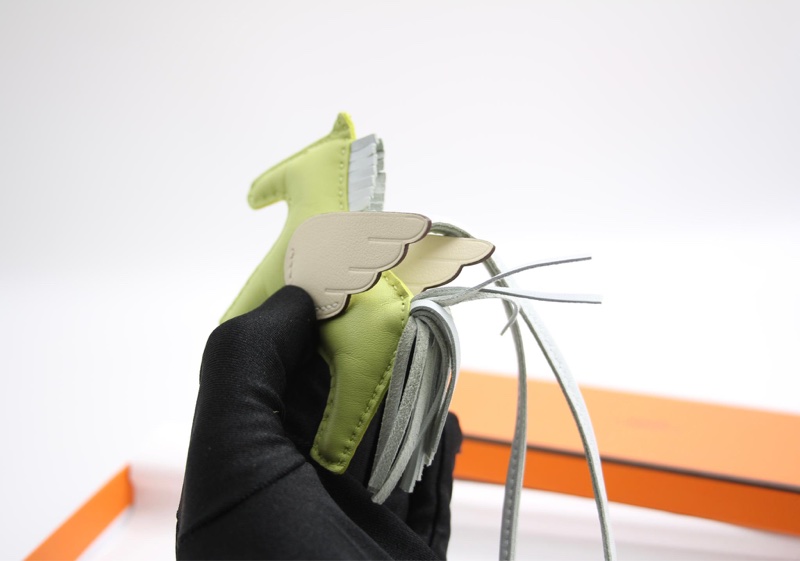 HERMÈS RODEO PEGASE PM BAG CHARM IN JAUNE BOURGEON, BLUE BRUME & NATA-12