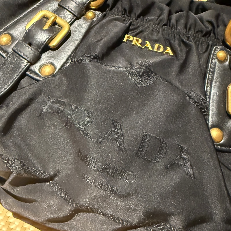 Prada 尼龍刺繡肩背手提包-2