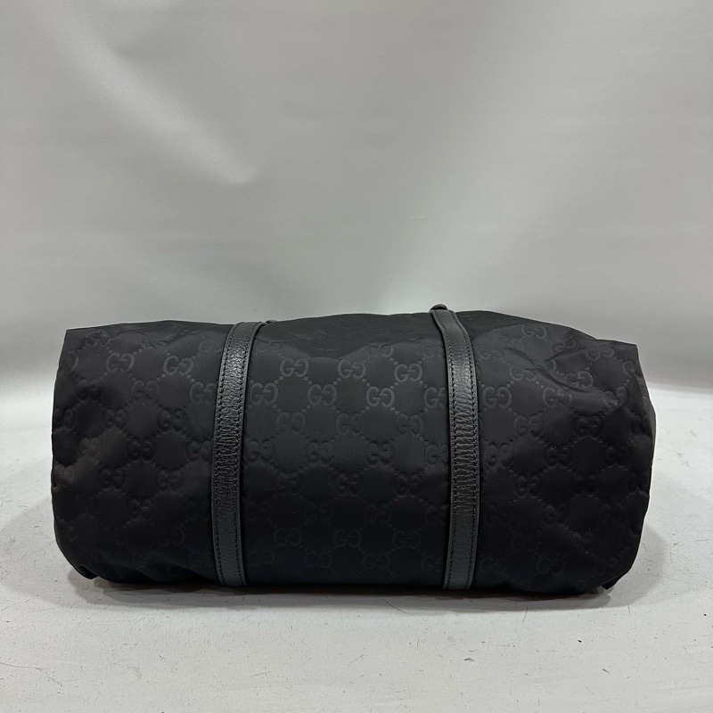 Gucci 510332 黑尼龍GG logo 斜背包購物包-4