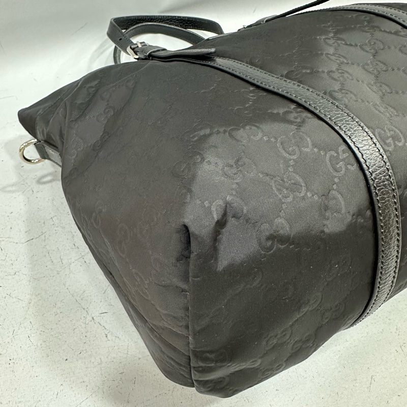 Gucci 510332 黑尼龍GG logo 斜背包購物包-6