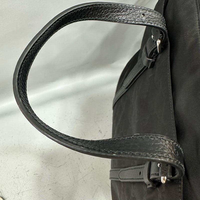Gucci 510332 黑尼龍GG logo 斜背包購物包-23