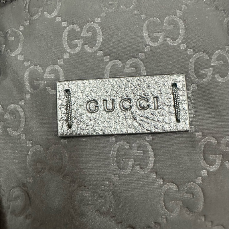 Gucci 510332 黑尼龍GG logo 斜背包購物包-25
