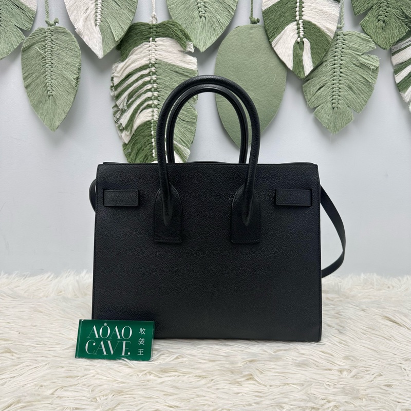 YSL Sac De Jour Small 黑色真皮銀扣Tote bag 手提單肩包-4