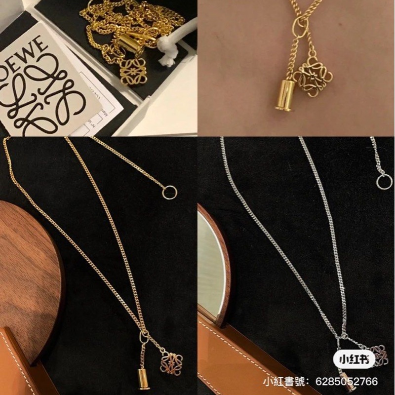 全新Loewe Anagram金色立體項鍊-5