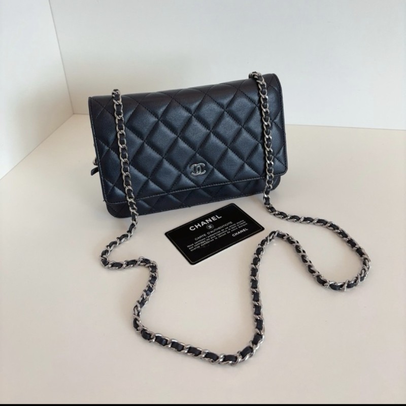 Chanel Lambskin WOC 羊皮 銀釦 有保卡-2