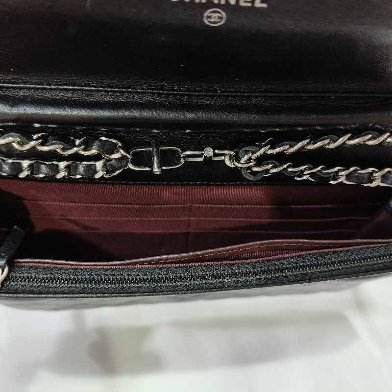 Chanel Lambskin WOC 羊皮 銀釦 有保卡-10