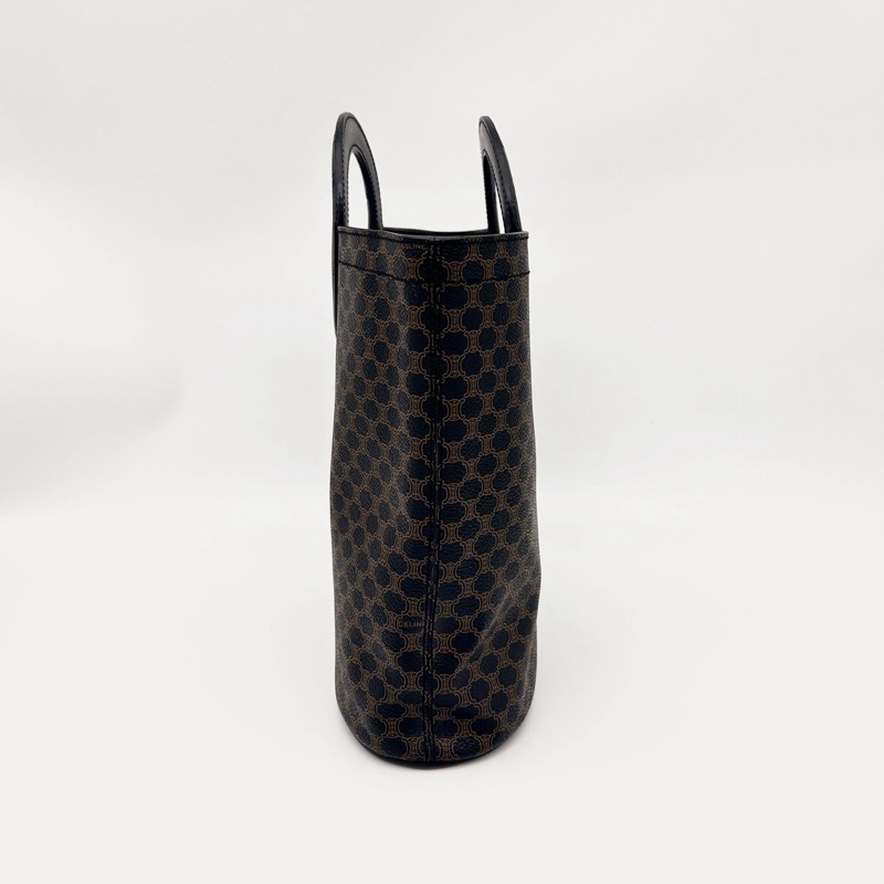 「JL精品代購」celine黑色老花手提圓環托特包-10