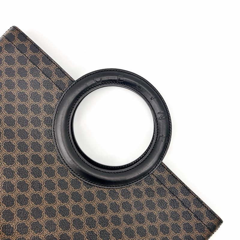 「JL精品代購」celine黑色老花手提圓環托特包-11