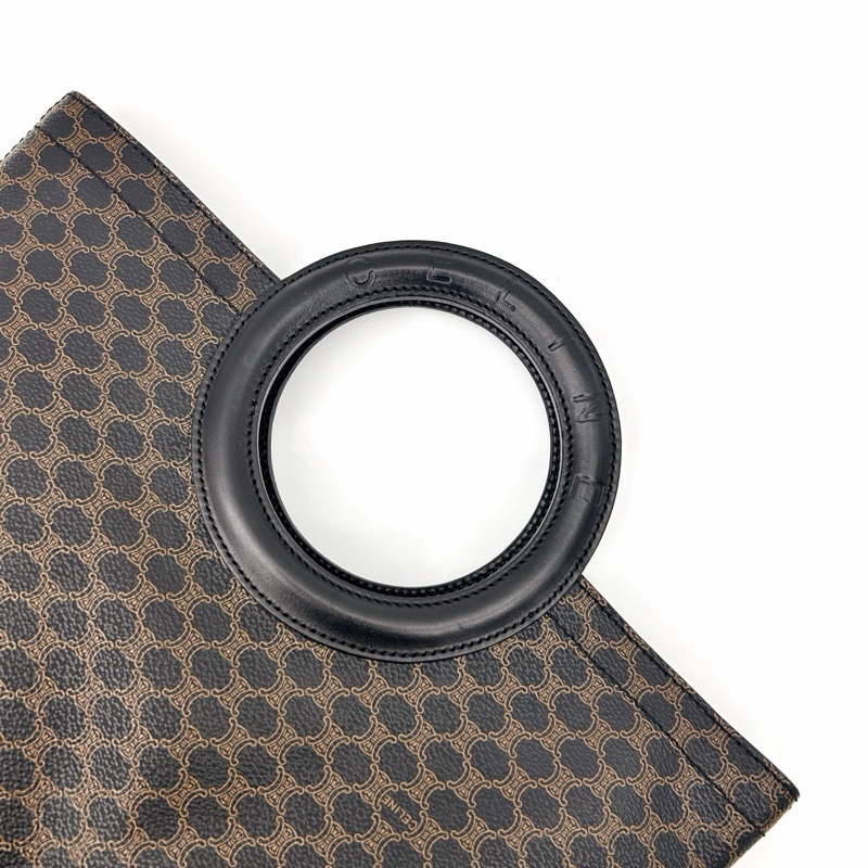 「JL精品代購」celine黑色老花手提圓環托特包-12