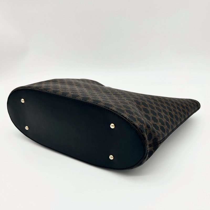 「JL精品代購」celine黑色老花手提圓環托特包-13