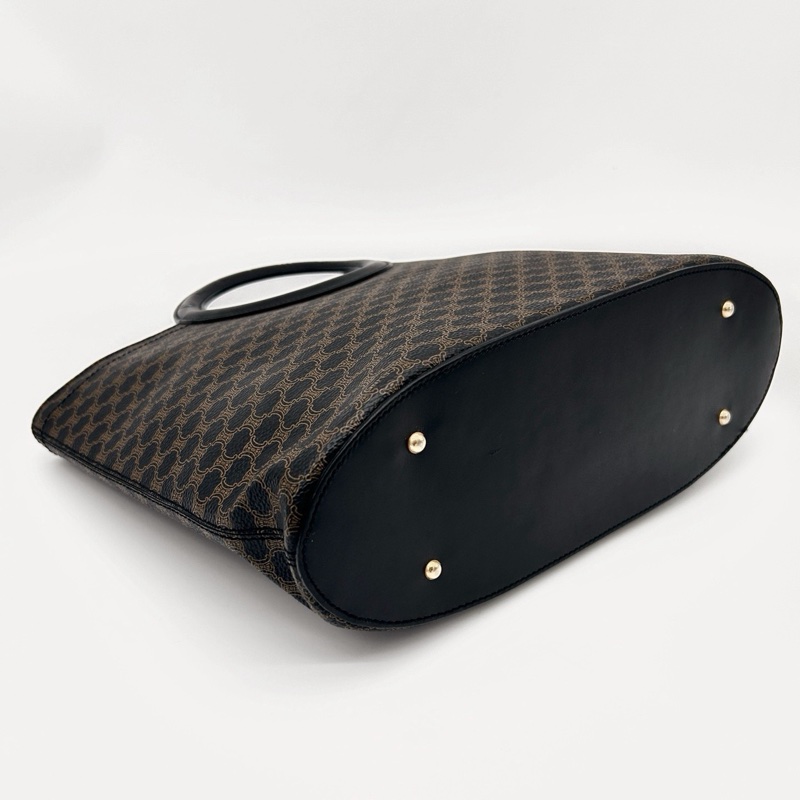 「JL精品代購」celine黑色老花手提圓環托特包-14