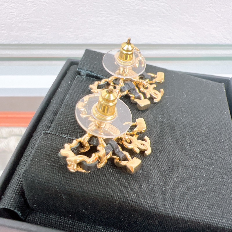 Chanel 22a 皮穿鏈蝴蝶結耳環-4