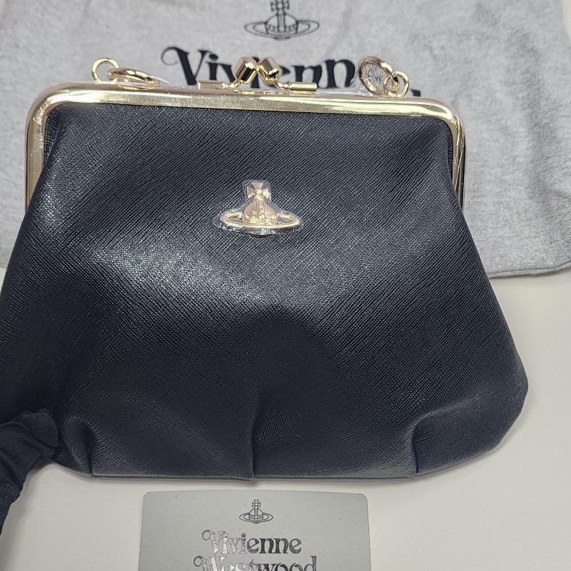 Vivienne Westwood 餃子包 西太后 吻鎖包 鏈條小包 肩背包 手提包 晚宴包 黑色小包 泰勒絲同款 復古兩用包-8