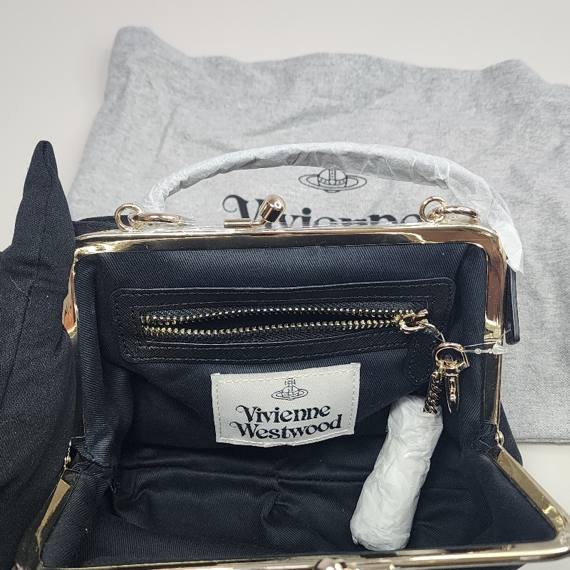Vivienne Westwood 餃子包 西太后 吻鎖包 鏈條小包 肩背包 手提包 晚宴包 黑色小包 泰勒絲同款 復古兩用包-14