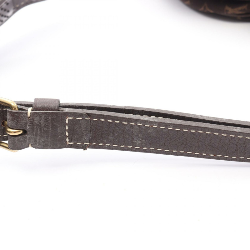 LOUIS VUITTON Saumur 單肩包 M95227 Monogram mini Lin 帆布 Ebene 二手 LV-12