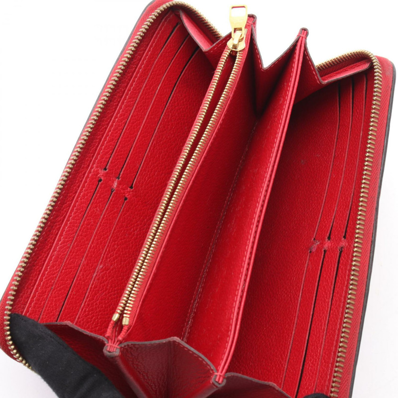 LOUIS VUITTON Zippy Around 長版皮夾 M61865 Monogram empreinte 紅色 二手 女士-2