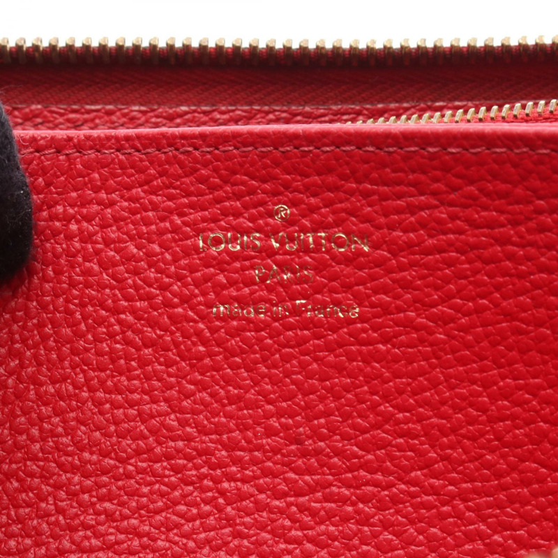 LOUIS VUITTON Zippy Around 長版皮夾 M61865 Monogram empreinte 紅色 二手 女士-3