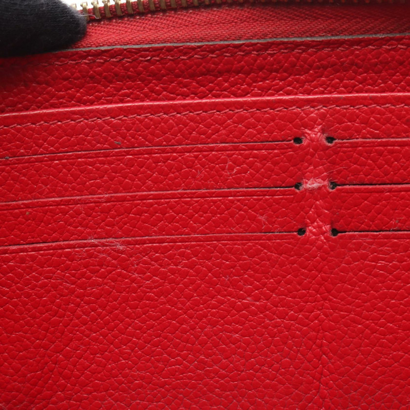 LOUIS VUITTON Zippy Around 長版皮夾 M61865 Monogram empreinte 紅色 二手 女士-5