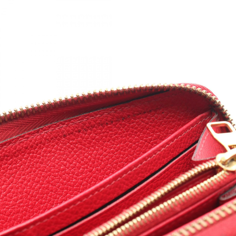 LOUIS VUITTON Zippy Around 長版皮夾 M61865 Monogram empreinte 紅色 二手 女士-7