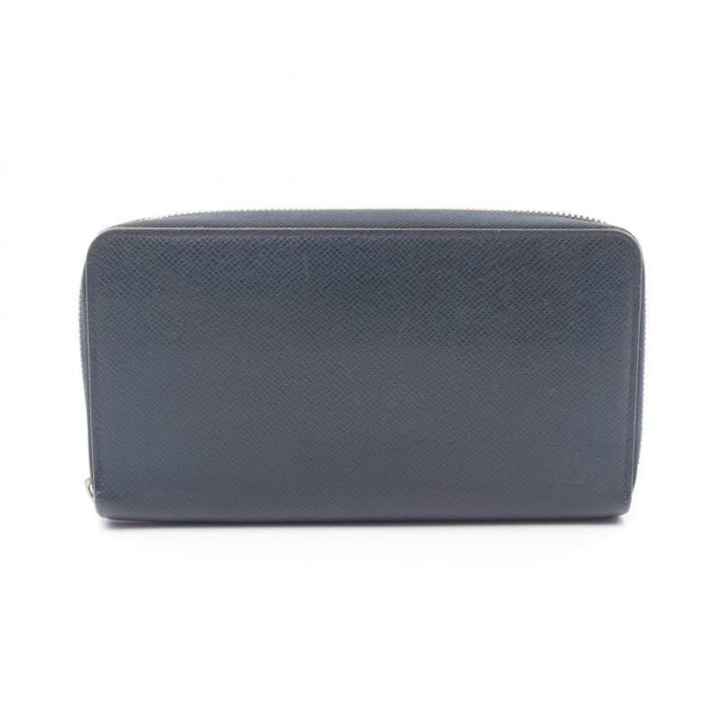 LOUIS VUITTON Zippy Organizer 長皮夾 M30515 Taiga 皮革海軍藍-0