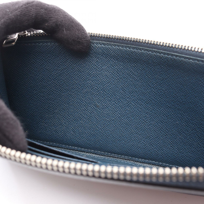 LOUIS VUITTON Zippy Organizer 長皮夾 M30515 Taiga 皮革海軍藍-6