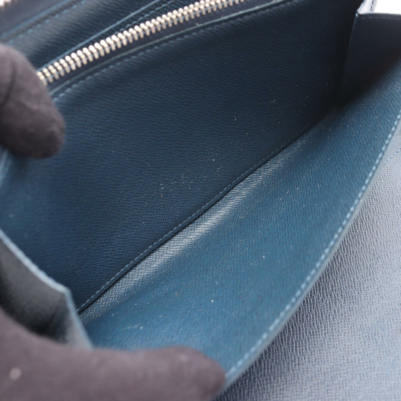 LOUIS VUITTON Zippy Organizer 長皮夾 M30515 Taiga 皮革海軍藍-7