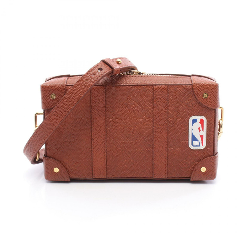 LOUIS VUITTON × NBA Soft Trunk 單肩包 M80549 Monogram Taurillon 棕色 二手-0